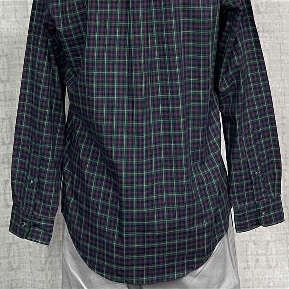 POLO RALPH LAUREN Mens Green Blue Plaid Twill Button Down Shirt Small Brand New - Picture 4 of 5